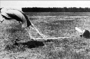 Luna 16 after landing back on Earth