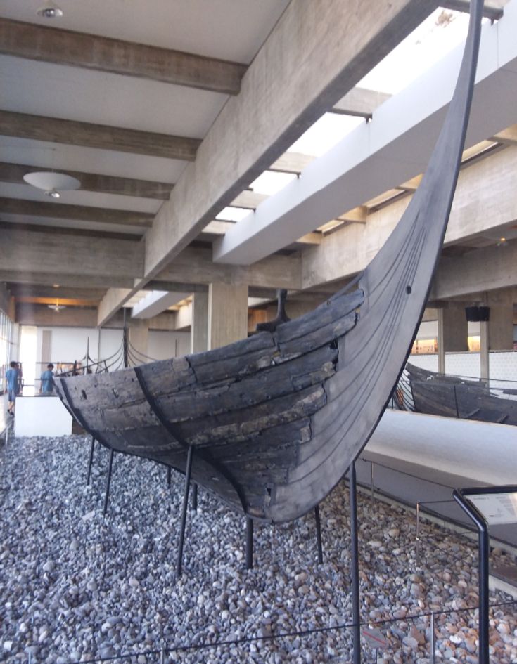 At the Viking museum in Roskilde. Here is one of the few ancient Viking ships that were found and salvaged then brought to this museum. You can read more about Danmark on the SCANDINAVIA PAGE. .