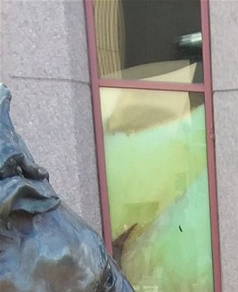 Sculpture in downtown Albuquerque. It is on the corner of third Street and Tijeras Street. It is called 