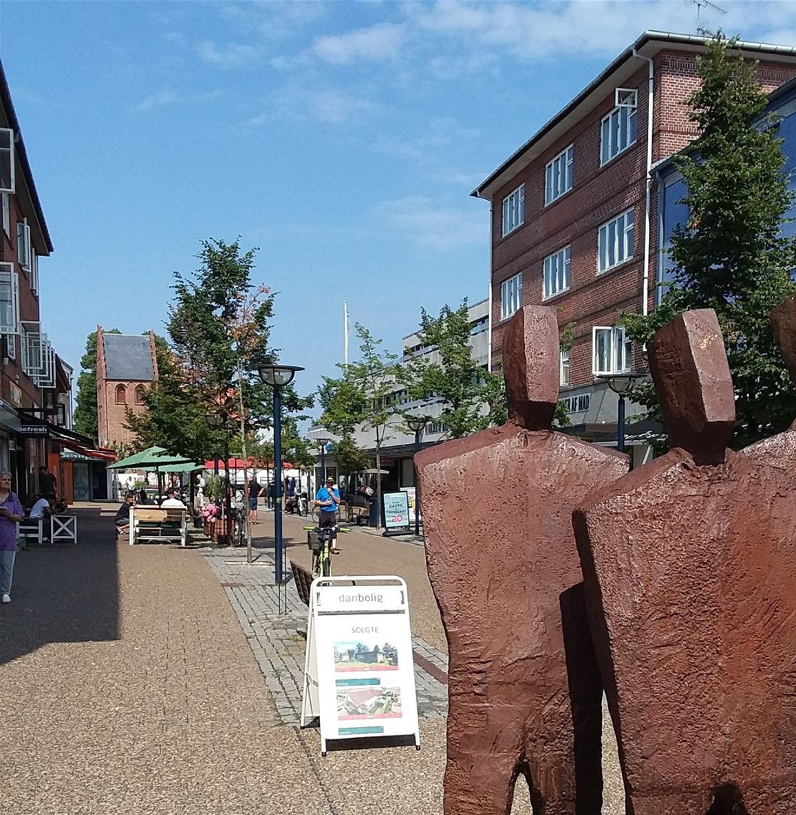 On the Ballerup Centret pedestrian mall of the Ballerup Centret area. Ballerup is about 16 or 17 miles from Copenhagen (21 kilometers).