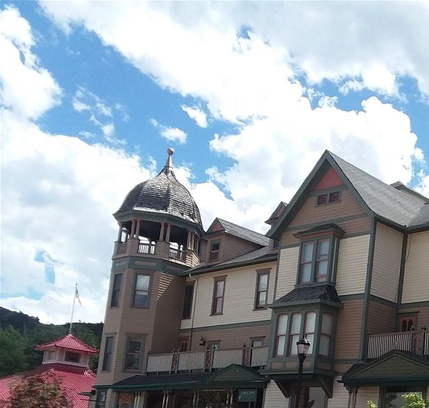 Here is a historic building in Manitou Springs. It is called Barker House Apartments so I imagine that it is not open to the public. Nevertheless, it is a National Landmark dating back to 1872.