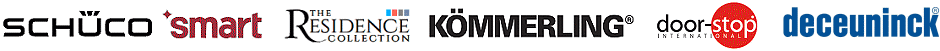Top quality doors from Schüco, Smarts Aluminium, The Residence Collection, Kömmerling, Door Stop International, Deceuninck Heritage.