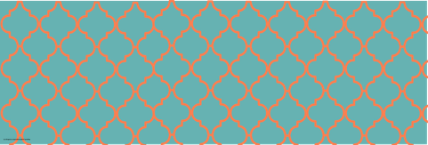 Arabesque coral and teal