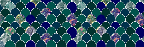 Fan Tiles - Blues