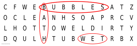 Tub Word Search