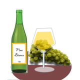 white wine and grapes 20x20
