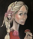 Hårtrold, igangværende oliemaleri 50x60  2000,-