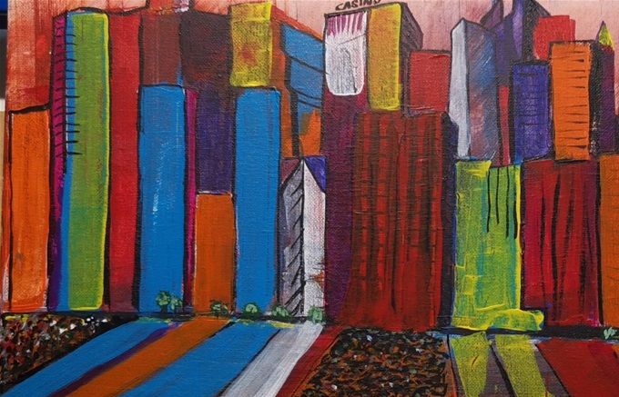 The City. La Ciudad. Exodo. Milanés 2019. Acrílico 60x40cm.