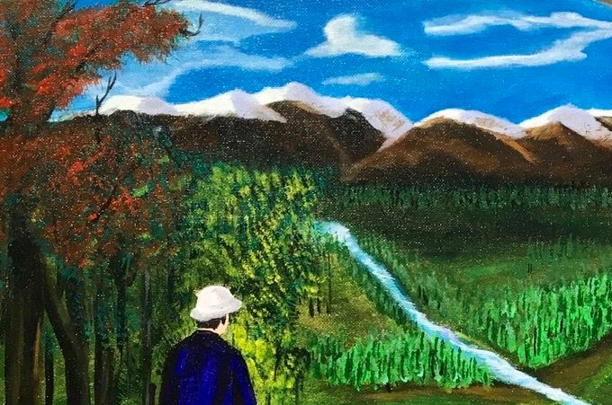 Refuerza tus estacas. Sin límites. Milanés 2019. Acrílico 60x40 cm.    Vendido.