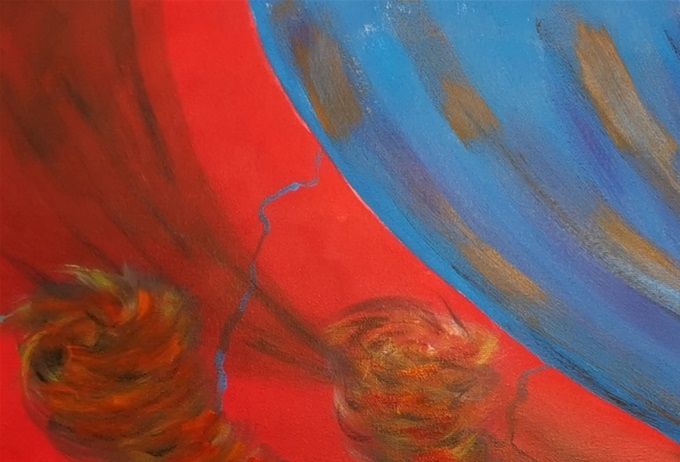 La Novia.  Milanés 2019. Acrílico 120x90cm.    Vendido