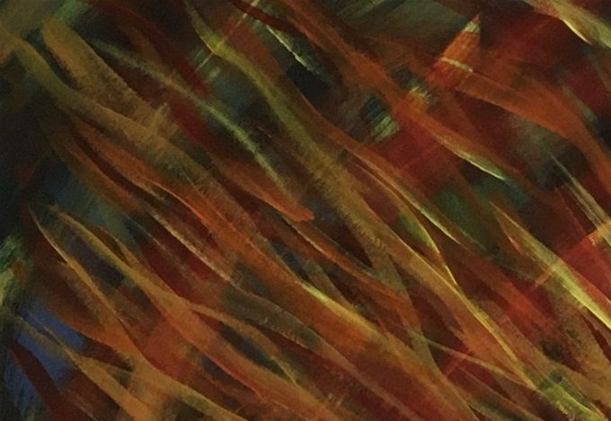 Fuego Consumador.  Milanés  2020.  Acrílico 100x70cm.