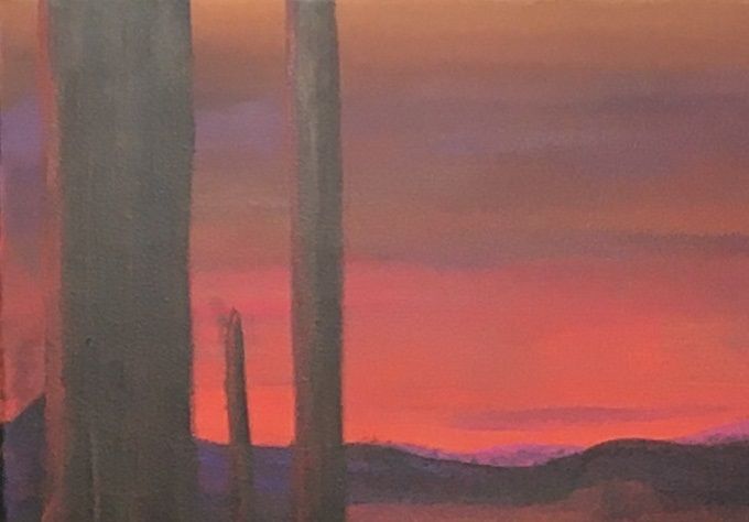 Anochece. Milanés 2020. Acrílico 100x70cm.    Vendido.