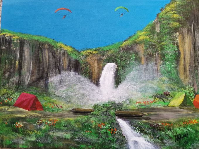 Vuelo de pájaros. Milanés. 2020. Acrílico 40x30cm