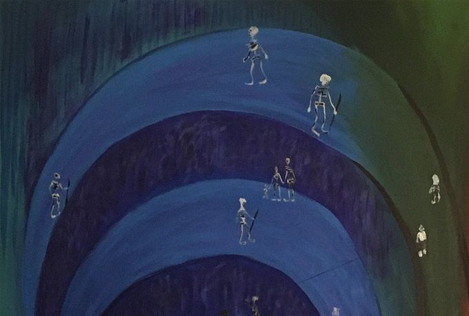 “Libre Albedrío” “Caída o Superación”  Milanés 2020. Acrílico 100x70cm
