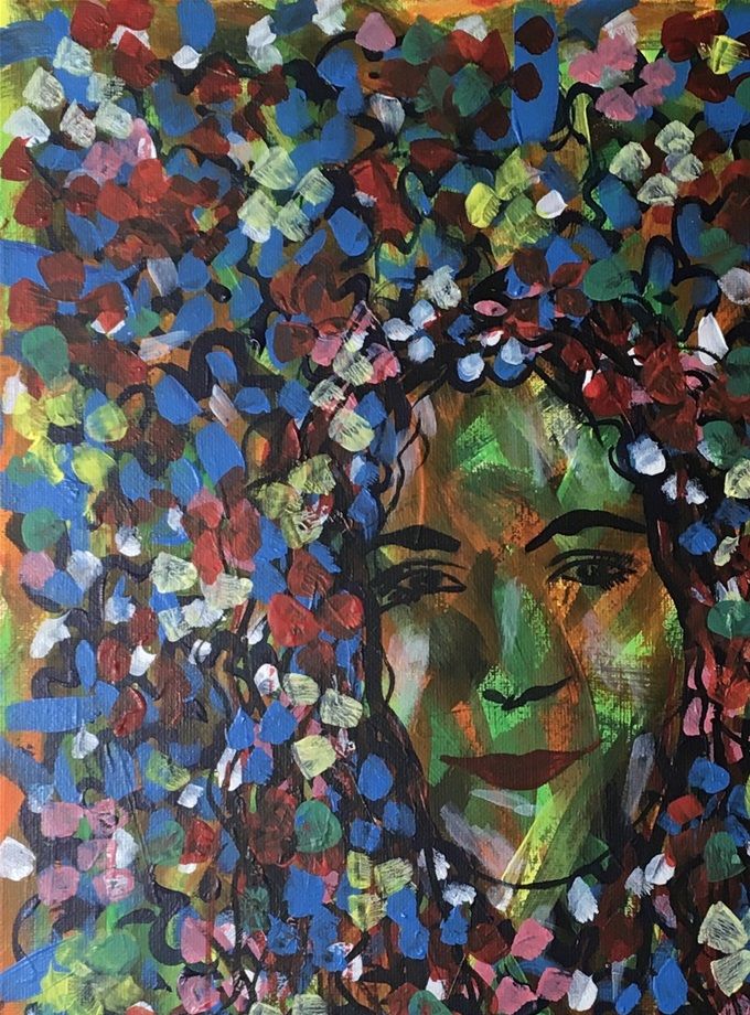 Yohana. Milanés 2020. Acrílico 40x30cm.