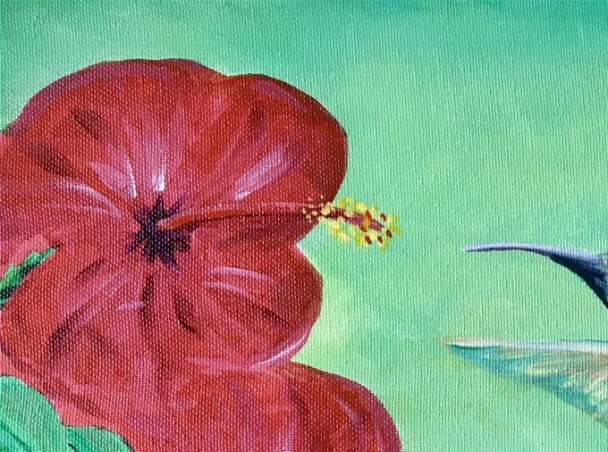 Colibrí. Milanés 2022. Acrílico 40x30cm.