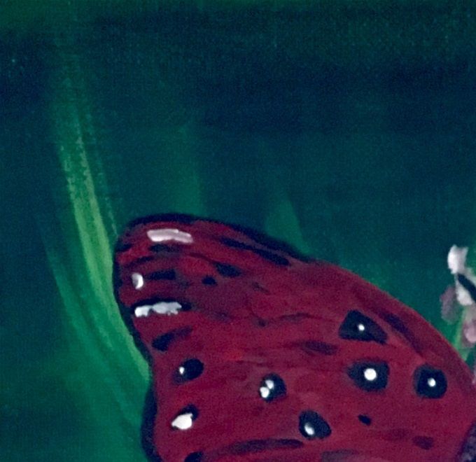 Mariposa. Milanés 2022. Oleo 20x20cm.