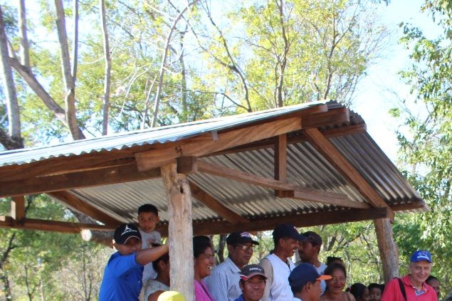 Talking to the villagers with NGO El Porvenir about our planned projects-water, stoves and garden