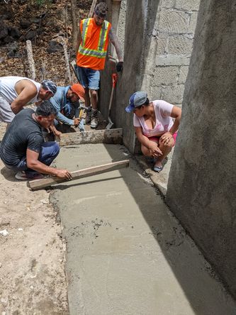 Screeding the last section of sidewalk
