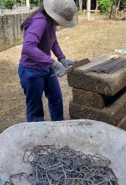 Bending the steel is hard work