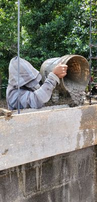 Kevin is seen here pouring more forms