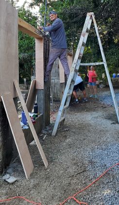 Jhonny helping with the forming 