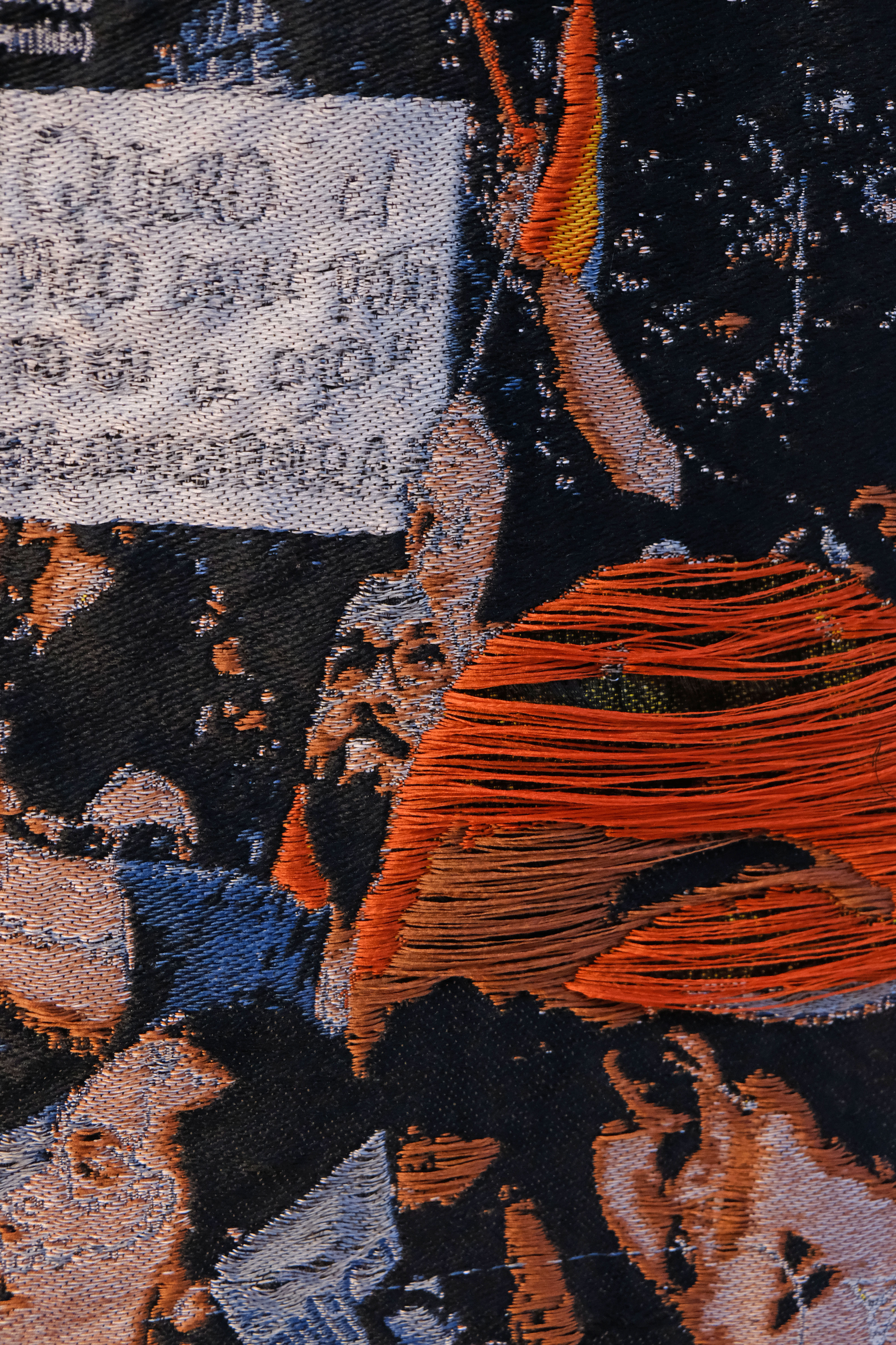 "Plaza de la dignindad", 2021: Process samples which gives an impression of what the textile will look when its finished, technical construction by Constanza Camila