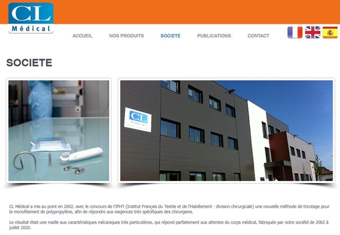 Maille fabriquée par CL MEDICAL de 2002 à JUILLET 2020
