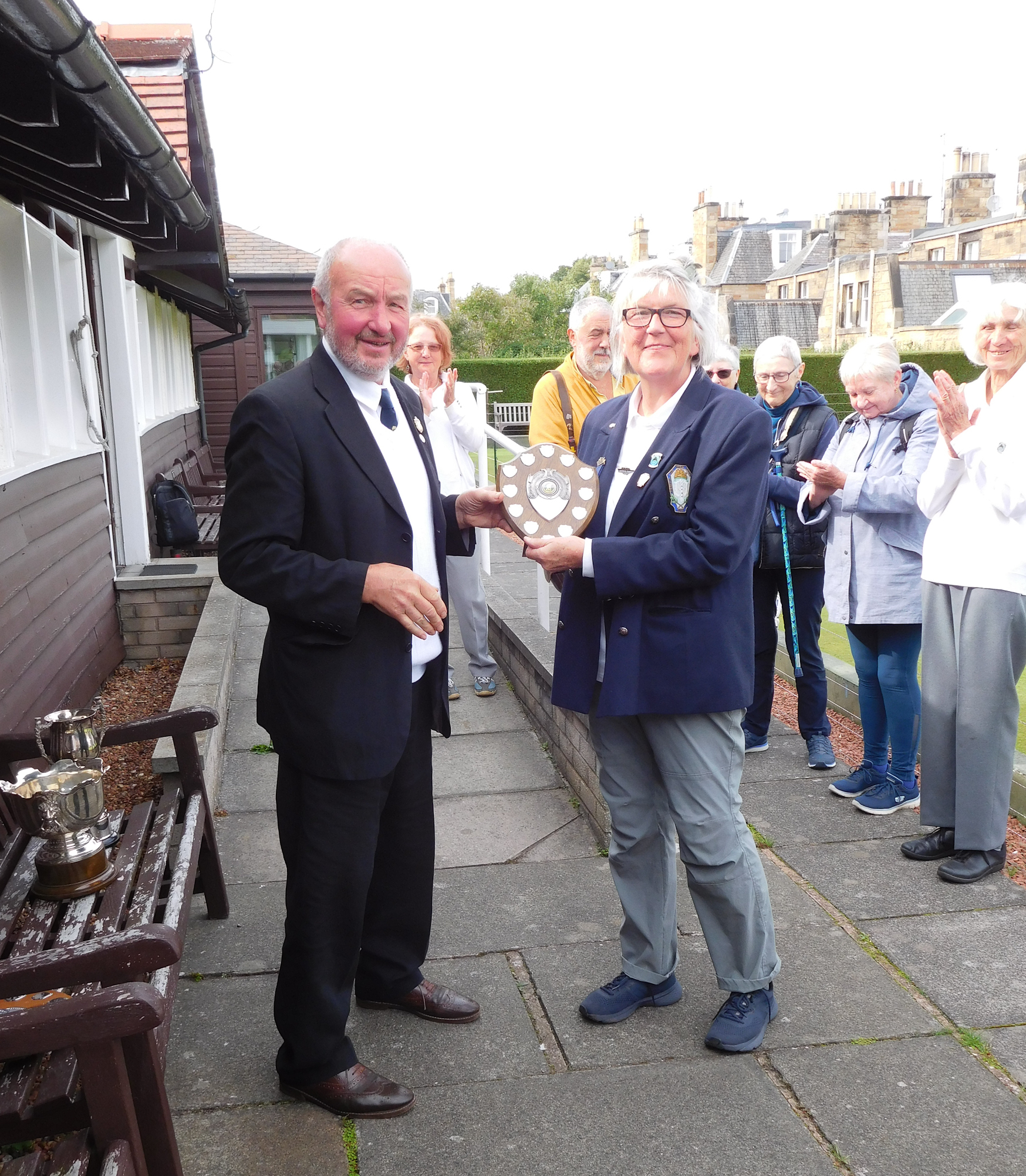 Christine being presented with the Runner Up Shield