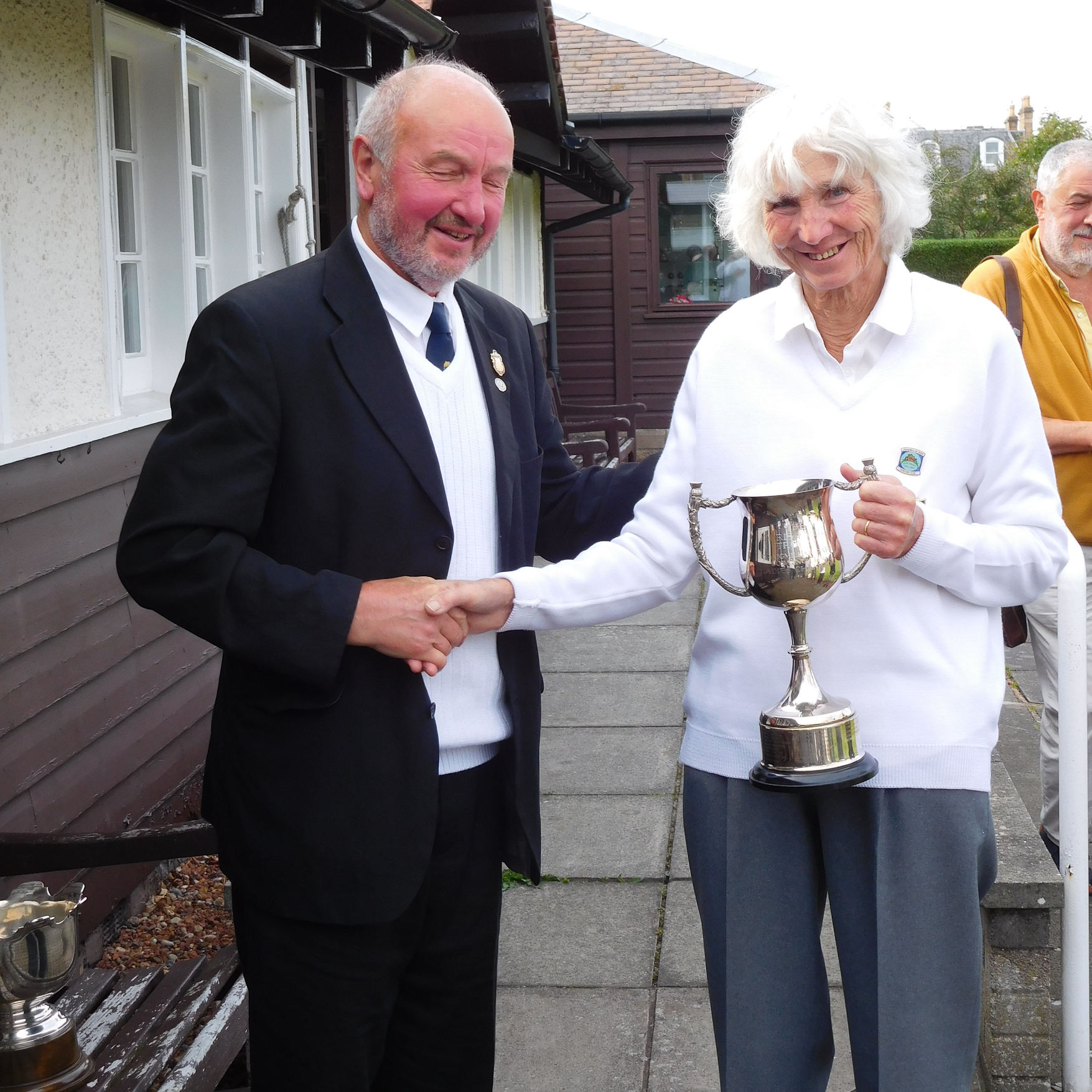 Frances being presented with the Champions Cup