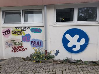 Rückseite des Containers