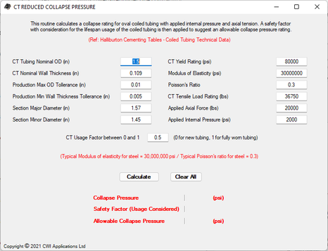 CT Reduced Collapse Pressure
