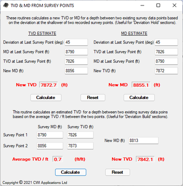 TVD Between Survey Points