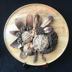 mango houten schaal om te staan of te hangen met exoten