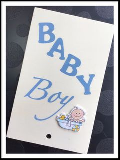 Houten wenskaart Baby boy