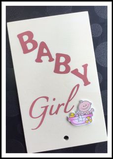 Houten wenskaart Baby girl