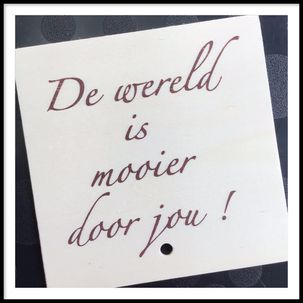 Houten wenskaart liefde, wereld, jou