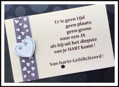 Houten wenskaart ja