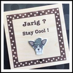 Houten wenskaart jarig, stay cool