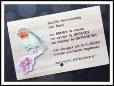Houten wenskaart belofte hernieuwing
