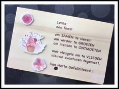 Houten wenskaart lentefeest