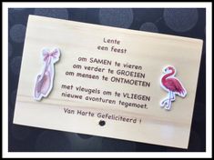 Houten wenskaart Lentefeest
