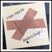 Houten wenskaart beterschap