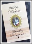 Houten wenskaart retro