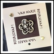 Houten wenskaart van harte beterschap