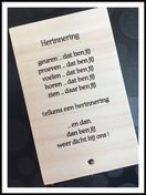 Houten wenskaart herinnering