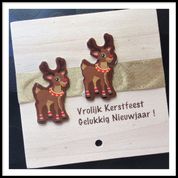 Houten wenskaart rendier