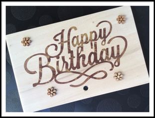 Houten wenskaart happy birthday