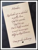 Houten wenskaart rouw moeder