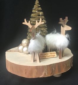 Kerststukje lichtjes en rendier